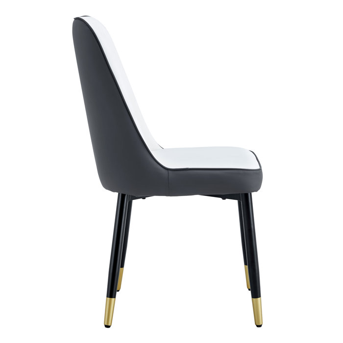 Mercer41 Anareli Tufted Upholstered Back Faux Leather Side Chair Dining